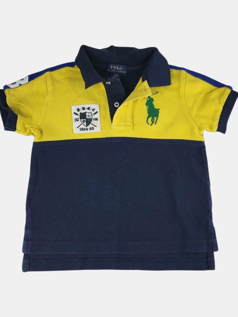 Polo by Ralph Lauren Yellow & Navy Blocked Short-Sleeve Polo